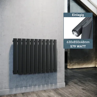 Zdjęcie produktu dla SONNI 630×850mm Antracyt Jednowarstwowy grzejnik płytowy Grzejnik pionowy