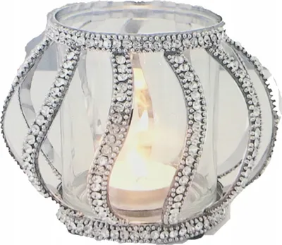 Produktbild von Teelichthalter aus Glas – Silber – 13 x 9,5 cm