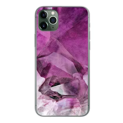 Produktbild von MuchoWow® Handyhülle Schutzhülle Hülle für iPhone 11 Pro Max Naturstein - Lila - Luxus Silikon Softcase Handy Hülle - Schutz