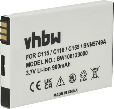 Produktbild von vhbw Akku kompatibel mit Motorola V170, V171, C155, C156, C115, C116, C117, C139, C140, C118, C121 Handy Smartphone Telefon (900 mAh, 3,7 V, Li-Ion)
