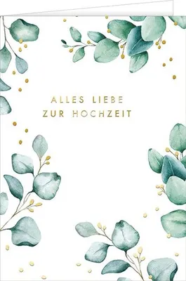 Produktbild von Hochzeit große A4 XXL Karte mit Umschlag Blätter Alles Liebe zur Hochzeit