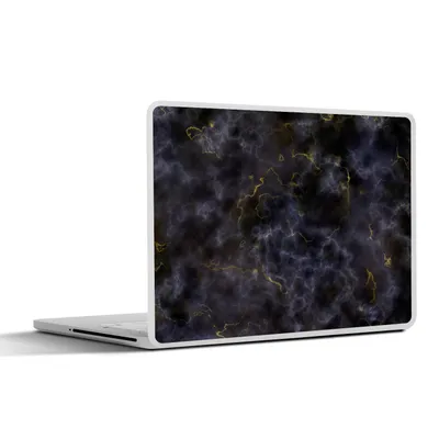 Produktbild von MuchoWow® Laptop Aufkleber Sticker Cover Achat Stein - Schwarz und Gold - Edelstein 36.5x27.5 cm - Laptop-Sticker