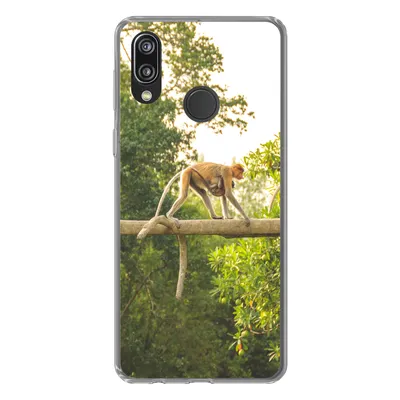 Produktbild von MuchoWow® Handyhülle Schutzhülle Hülle für Huawei P20 Lite (2020) Affen laufen auf Ast Silikon Softcase Handy Hülle - Kartenhalter