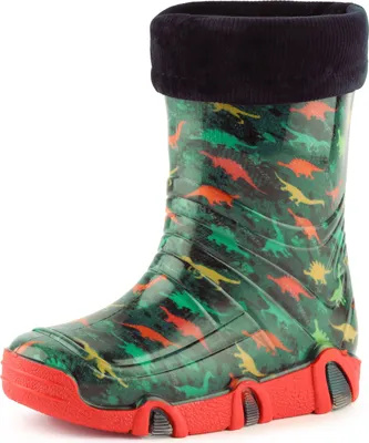 Produktbild von Ladeheid Kinder Mädchen Jungen Gummistiefel gefüttert Swk 205 (Dunkles Türkis Dinosaurier, 21/22 EU)