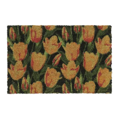 Produktbild von relaxdays Fußmatte Kokos Tulpen