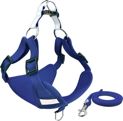 Image de Ceinture de sécurité pour chien, ceinture de voiture pour animaux Ceinture de sécurité pour véhicule avec sangle réglable et clip de boucle/mousqueton Bleu / S