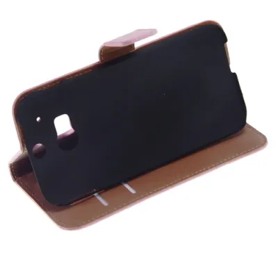 Produktbild von Book Case Handyhülle für HTC M8 Rosa Leder Schutz 4250710552788