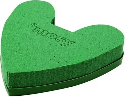 Produktbild von Steckmoos Herz, geschl., mit Wassersp., 15 cm, Steckschaum, Steckmoos, Blumen