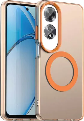 Image de Etui magnétique pour Oppo A60, Etui antichoc fin, mat et translucide, orange