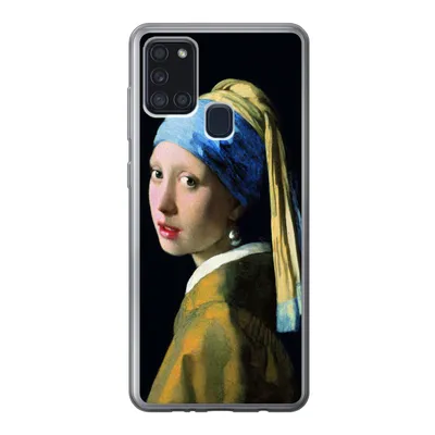 Produktbild von MuchoWow® Handyhülle Schutzhülle Hülle für Samsung Galaxy A21s Das Mädchen mit dem Perlenohrring - Johannes Vermeer Silikon Softcase Handy Hülle - Hartschale