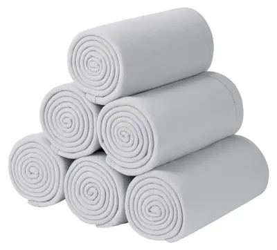 Mikrofleece-Decke 6er-Set, 125x150 cm, grau, weich, leicht
