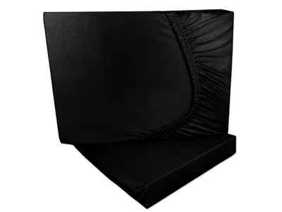 Produktbild von Doppelpack Mikrofaser Spannbettlaken 90x200 cm - 100x200 cm Schwarz