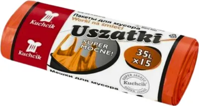Produktbild von Müllsäcke mit Griffen, super stark, orange, 35L, 15 Stk. KUCHCIK