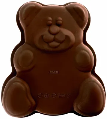 Backform Teddybär aus Silikon, 24x24x5,5 cm, braun