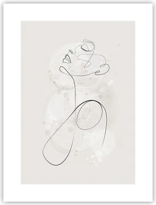 Produktbild von Poster - Poster ohne Rahmen - Frau eins Linie - 30x40 cm - Wand Bild - Wanddeko - Wandbilder - Kunstposter - Wandposter - Bilder - Kunstdruck - Wanddekoration - Wandbild - P2XPA30x40-4576