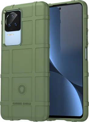 Produktbild von Mobigear Rugged Shield  POCO F4 Hülle Flexibles TPU Backcover Stoßfest - Grün