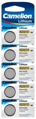 Produktbild von Lithium Knopfzelle Camelion CR2016 5er Blister