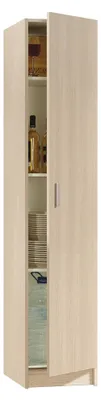 Produktbild von Clearwater Mehrzweckschrank, 1-türiger Hilfsschrank, Schuhschrankschrank mit Regalen, Vertikaler Schuhschrank, cm 37x37h180, Eiche