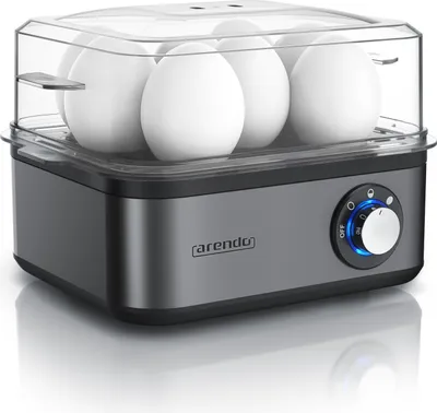 Produktbild von Arendo Eierkocher 8-fach, 500 W, Edelstahl, Härtegrad einstellbar, für 8 Eier, grau