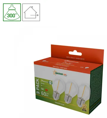 Produktbild von KULKA LED Leuchtmittel E27 Filament 1W 2700K 3er-Set