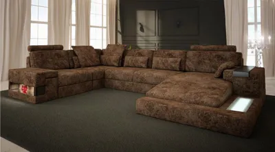 Produktbild von Ecksofa U-Form Couch Design Polster Textil Neu Wohnlandschaft Bettfunktion Stoff
