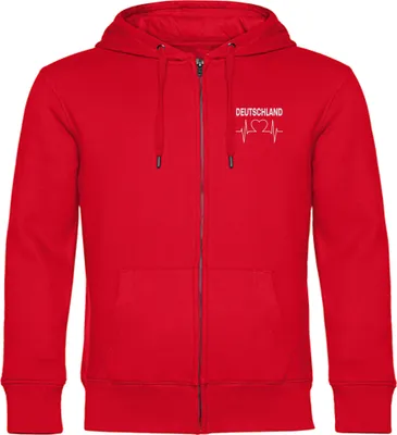 Produktbild von multifanshop Kapuzen Sweatshirt Jacke - Deutschland - Herzschlag, rot, Größe S