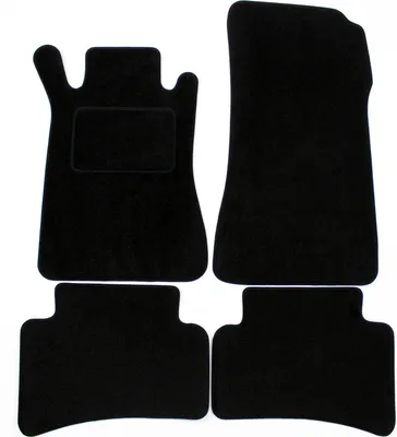 Image de Tapis De Sol Noir Velours Pour Mercedes C Class W203 2000-2007 4pcs, Ajustement précis, Base Antidérapante, Renforcée dans la Zone de la Pédale