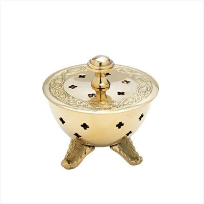 Weihrauchbrenner aus massivem Messing, handgefertigt, 8 cm