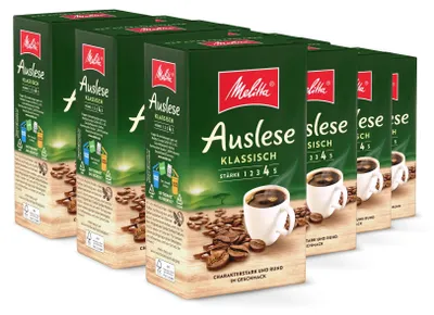 Produktbild von Melitta Auslese gemahlener Filter-Kaffee, für Filterkaffeemaschinen, im Set