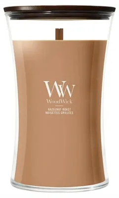 Imagen del producto de WoodWick, aroma a avellana tostada, vela, color marrón, fragancia a nuez, 1 unidad