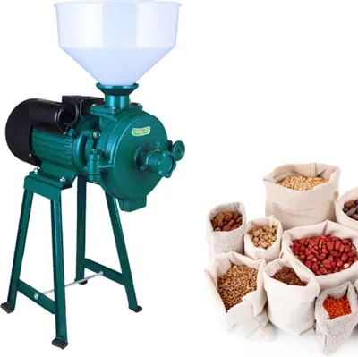 Imagen del producto de Molino de cereales - Con embudo - Molino eléctrico de pienso - Molino de pienso seco - Trituradora - 2200W - 230V - Verde