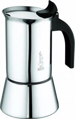 Obrázok produktu pre Bialetti Venus, Moka kanvica, 0,23 L, Čierna, Nerezová oceľ, Nerezová oceľ, 4 šálok, Termoplastik