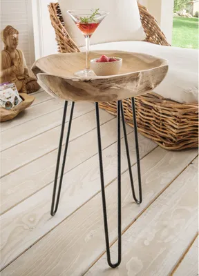 Obrázek produktu pro Beistelltisch >Tinobu< in natur aus Metall - 40x52x40cm (BxHxT)