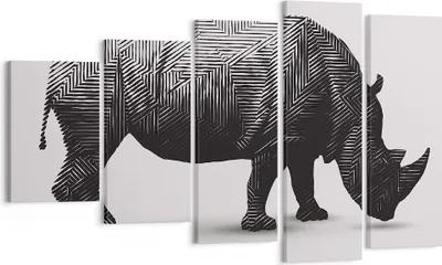 Produktbild von Bild auf Leinwand - Leinwandbild - Nashorn Tier Afrika Safari - 100x60cm - Wand Bild - Wanddeko - Leinwanddruck - Bilder - Kunstdruck - Wanddekoration - Leinwand bilder - Wandkunst - EG100x60-2935