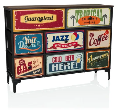 Produktbild von hjh LIVING Kommode mit 8 Schubladen AMERIKO B Sideboard Schrank 77.5 x 102.5 x 30.0 cm