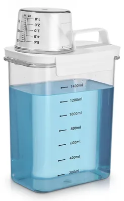 Waschmittelspender luftdicht, 1800 ml, transparent, mit Messbecher