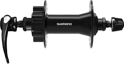 Obrázek produktu pro Přední náboj Shimano Cues HB-QB500, 6 děr, černý, hliník, ocel, rychloupínání