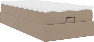 Productafbeelding van Ottoman bed met matras 100x200cm kunstleer cappuccinokleurig