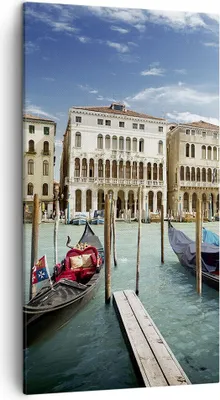 Produktbild von Bild auf Leinwand - Leinwandbild - Architektur venedig italien gondel - 45x80cm - Wand Bild - Wanddeko - Leinwanddruck - Bilder - Kunstdruck - Leinwand bilder - Wandkunst - PA45x80-2705