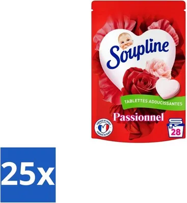Obrázek produktu pro Soupline – tablety do aviváže – vůně „Herzensglanz Passionsblumenstrauß“ – 28 tablet – výhodné balení – 25 kusů
