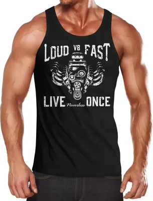 Produktbild von Herren Tank-Top V8 Motor-Block Engine Hot Rod GT Muskelshirt Muscle Shirt Neverless® schwarz S