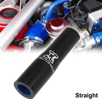 Image de 13-16mm 0.51"-0.63" ID Droit Réducteur Silicone Tuyau pour Voiture Noir
