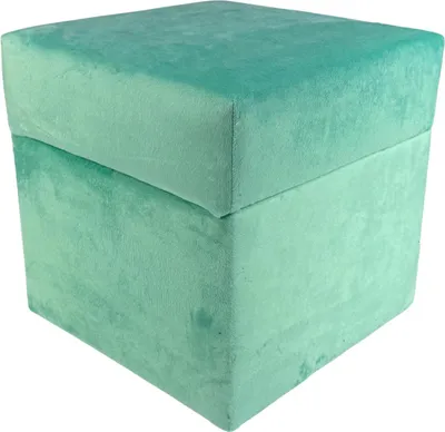 Zdjęcie produktu dla Pufa otwierana kwadratowa VELVET MINKY 40×40 cm miękki welur puszysta ze schowkiem do sypialni miętowa