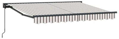 Immagine prodotto di vidaXL Tenda da sole retrattile manualmente, grigio chiaro e bianco, 4 × 3,5 m