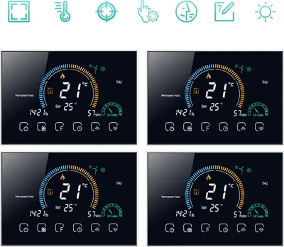 Produktbild von 4X Intelligent Raumthermostat Thermostat fußbodenheizung Warmwasserbereitung 5+1+1 sechs Perioden programmierbarer Thermostat Wandthermostat Digital LCD mit Sperrfunktion 95-240 V