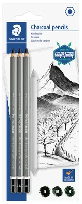 Zdjęcie produktu dla Staedtler Mars Lumograph charcoal, Czarny, 4 szt.