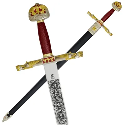 Immagine prodotto di Spada di Carlo Magno con fodero – Decorazione medievale, design storico, decorazione da parete per la casa, idea regalo, modello Premium 4209/V