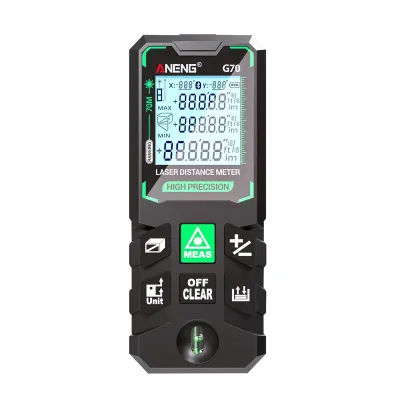 Imagen del producto de Telémetro láser inteligente ANENG G70 de alta precisión, con láser verde, medidor de distancia, capacidad de almacenamiento de datos, calibración autónoma y múltiples funciones