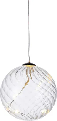 Image de Suspension décorative LED KUGEL WAVE verre clair Ø 8cm 5 LED avec minuterie SIRIUS WA
