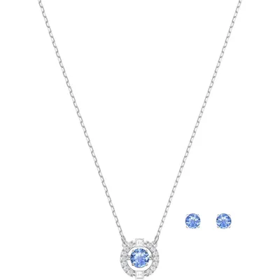 Produktbild von Swarovski Swarovski Sparkling Dance Set Rund, Blau, Rhodiniert 5480485